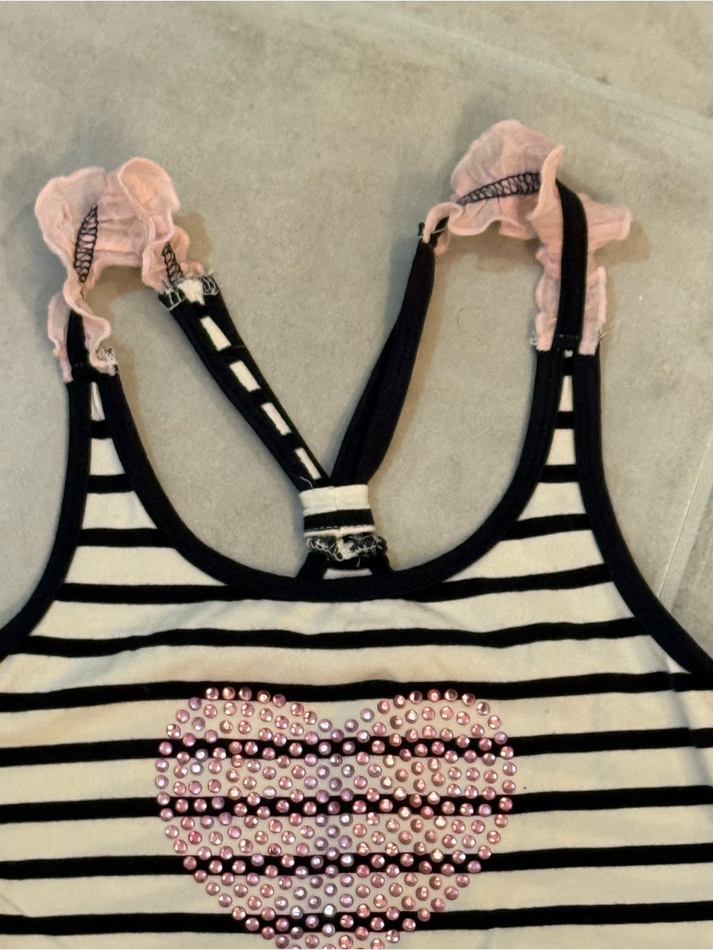 NWOT Blu by Blu Sz 12 Navy White Tank & Maxi Sheer Pink Overlay - Picture 3 of 8